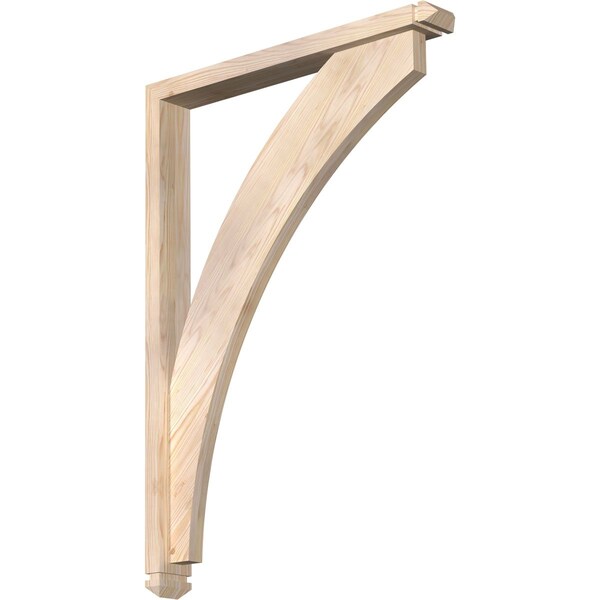 Ekena Millwork Thorton Arts and Crafts Smooth Bracket w/ Offset Brace, Douglas Fir, 3 1/2"W x 28"D x 40"H BKT0402X28X40THR03SDF - main